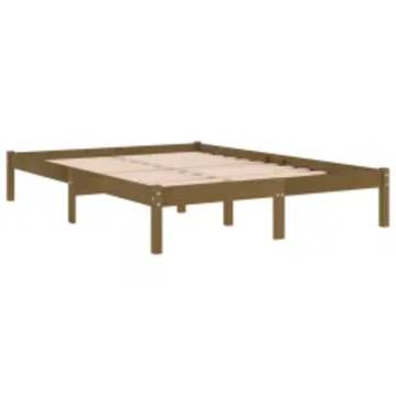 Honey Brown Solid Wood Bed Frame 160x200 cm | Hipo Market