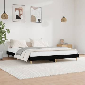 Black Bed Frame 180x200 cm Super King - Durable & Sleek Design