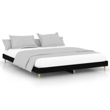 Black Bed Frame 180x200 cm Super King - Durable & Sleek Design