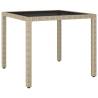  Garden Table Beige 90x90x75 cm Poly Rattan Colour beige Quantity in Package 3 