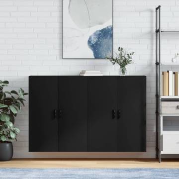 Elegant Wall Mounted Cabinets - 2 pcs Black | HipoMarket UK