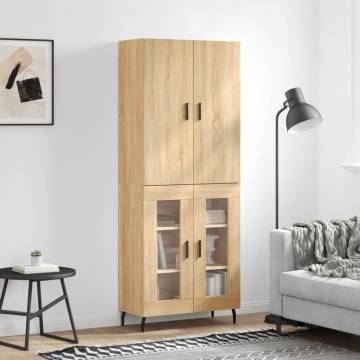 Stylish Highboard Sonoma Oak - 69.5x34x180 cm