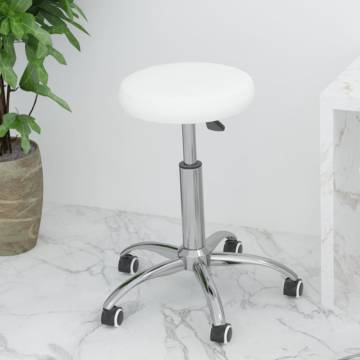 Stylish White Faux Leather Office Swivel Chair | HipoMarket