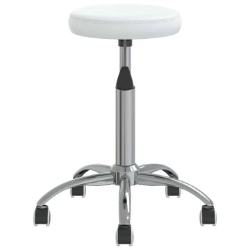 Stylish White Faux Leather Office Swivel Chair | HipoMarket