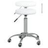 Stylish White Faux Leather Office Swivel Chair | HipoMarket