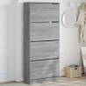 Stylish Shoe Cabinet with 4 Flip-Drawers - Grey Sonoma