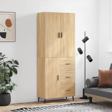 Stylish Highboard Sonoma Oak - 69.5x34x180 cm | HipoMarket UK