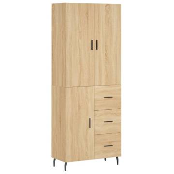 Stylish Highboard Sonoma Oak - 69.5x34x180 cm | HipoMarket UK