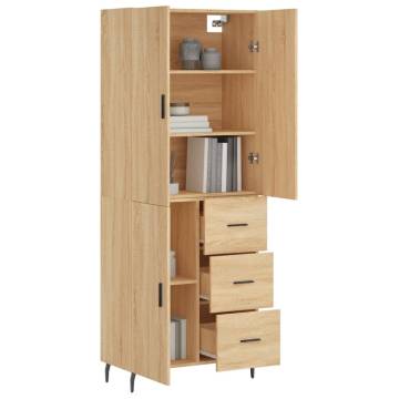 Stylish Highboard Sonoma Oak - 69.5x34x180 cm | HipoMarket UK