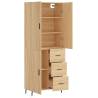 Stylish Highboard Sonoma Oak - 69.5x34x180 cm | HipoMarket UK