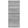 Stylish Shoe Cabinet with 4 Flip-Drawers - Grey Sonoma