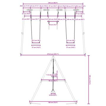 Outdoor Swing Set with Swings and Trapeze for Kids