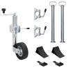  Trailer Jack Wheel 60 mm with 2 Support Tubes and 3 Split Clamps Size 63-87.5 cm Quantity in Package 1 Model jockey wheel + 2 supports + 3 clamps 