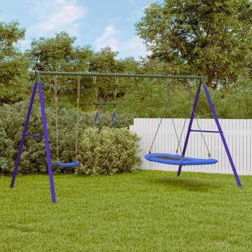 Outdoor Swing Set with Nest Swing & Trapeze for Kids