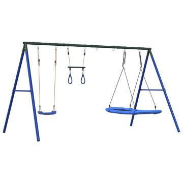 Outdoor Swing Set with Nest Swing & Trapeze for Kids