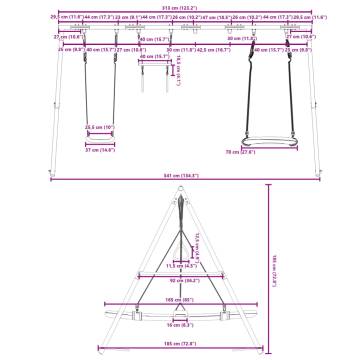 Outdoor Swing Set with Nest Swing & Trapeze for Kids