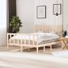 Bed Frame 135x190 cm Double Solid Wood Colour natural Size 135 x 190 cm 