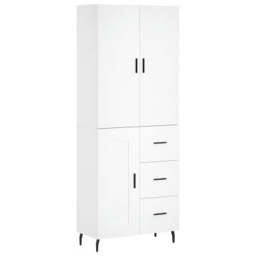 Stylish Highboard White 69.5x34x180 cm - HipoMarket UK