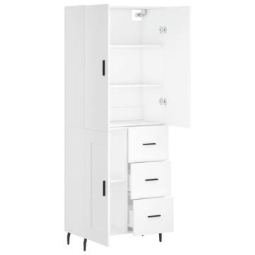 Stylish Highboard White 69.5x34x180 cm - HipoMarket UK