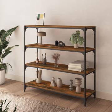 Book Cabinet Smoked Oak 100x33x100 cm | HiPO Market