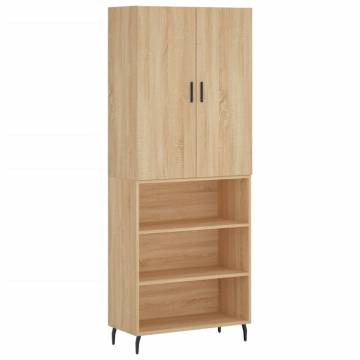 Stylish Highboard Sonoma Oak | Engineered Wood 69.5x34x180 cm