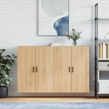 Wall Mounted Cabinets 2 pcs Sonoma Oak | Stylish Storage Solutions