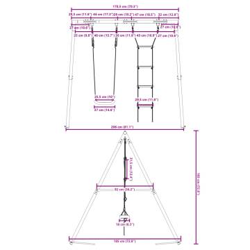 Outdoor Swing Set with Swing and Ladder - Hipomarket UK