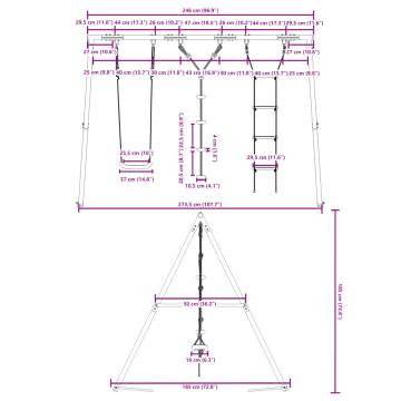 Outdoor Swing Set with Swing, Ladder & Disc Swing | Hipo Market