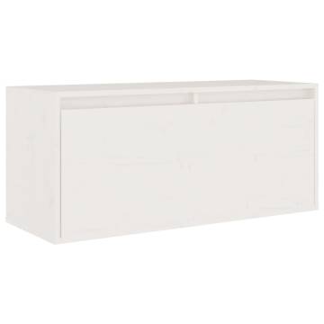 Wall Cabinet White 80x30x35 cm | Solid Wood Pine Furniture