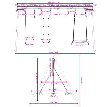 Outdoor Swing Set with Swing, Ladder & Nest Swing - Hipomarket