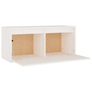 Wall Cabinet White 80x30x35 cm | Solid Wood Pine Furniture