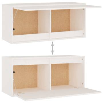 Wall Cabinet White 80x30x35 cm | Solid Wood Pine Furniture