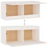 Wall Cabinet White 80x30x35 cm | Solid Wood Pine Furniture