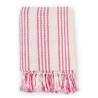 Pink and White Cotton Stripes Throw 125x150 cm | Hipo Market