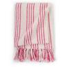 Pink and White Cotton Stripes Throw 125x150 cm | Hipo Market