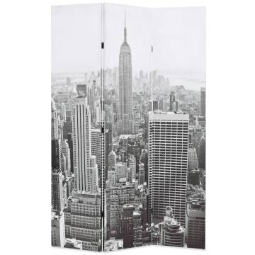 Folding Room Divider 120x170 cm New York - Black & White