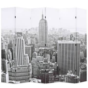 Folding Room Divider New York 228x170 cm Black & White