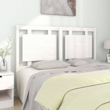 Stylish White Bed Headboard - Solid Pine Wood | Hipomarket