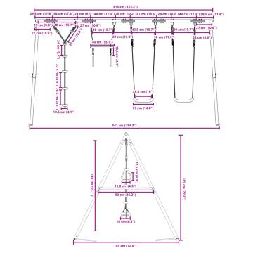 Outdoor Swing Set with Swings, Trapeze & Disc Swing | HipoMarket