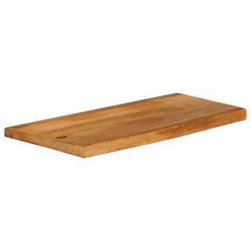 Live Edge Solid Mango Wood Table Top - 90x20x2.5 cm