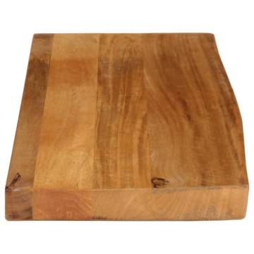 Live Edge Solid Mango Wood Table Top - 90x20x2.5 cm