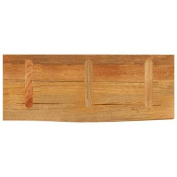 Live Edge Solid Mango Wood Table Top - 90x20x2.5 cm