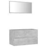 2 Piece Bathroom Furniture Set in Concrete Grey - Hipomarket