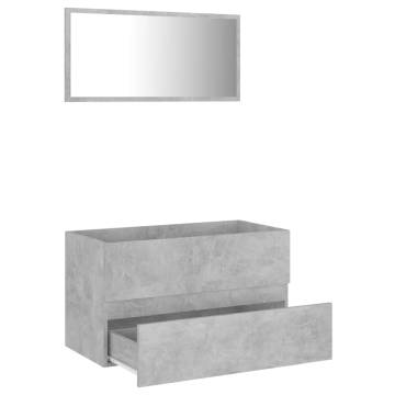 2 Piece Bathroom Furniture Set in Concrete Grey - Hipomarket