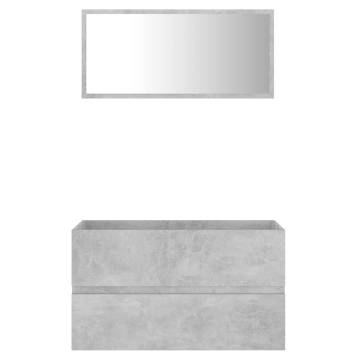 2 Piece Bathroom Furniture Set in Concrete Grey - Hipomarket