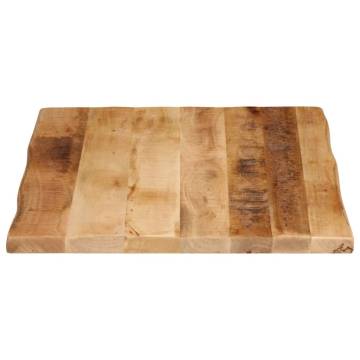 Live Edge Solid Mango Wood Table Top 90x60 cm - Rustic Design