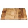 Live Edge Solid Mango Wood Table Top 90x60 cm - Rustic Design