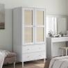 Wardrobe SENJA Rattan Look White 90x55x175 cm Solid Wood Pine Colour white Quantity in Package 1 Amount 