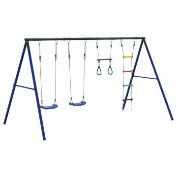 Outdoor Swing Set with Swings, Trapeze & Ladder - Hipomarket