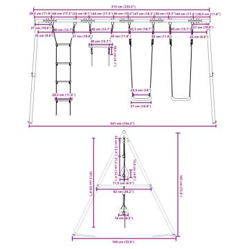 Outdoor Swing Set with Swings, Trapeze & Ladder - Hipomarket